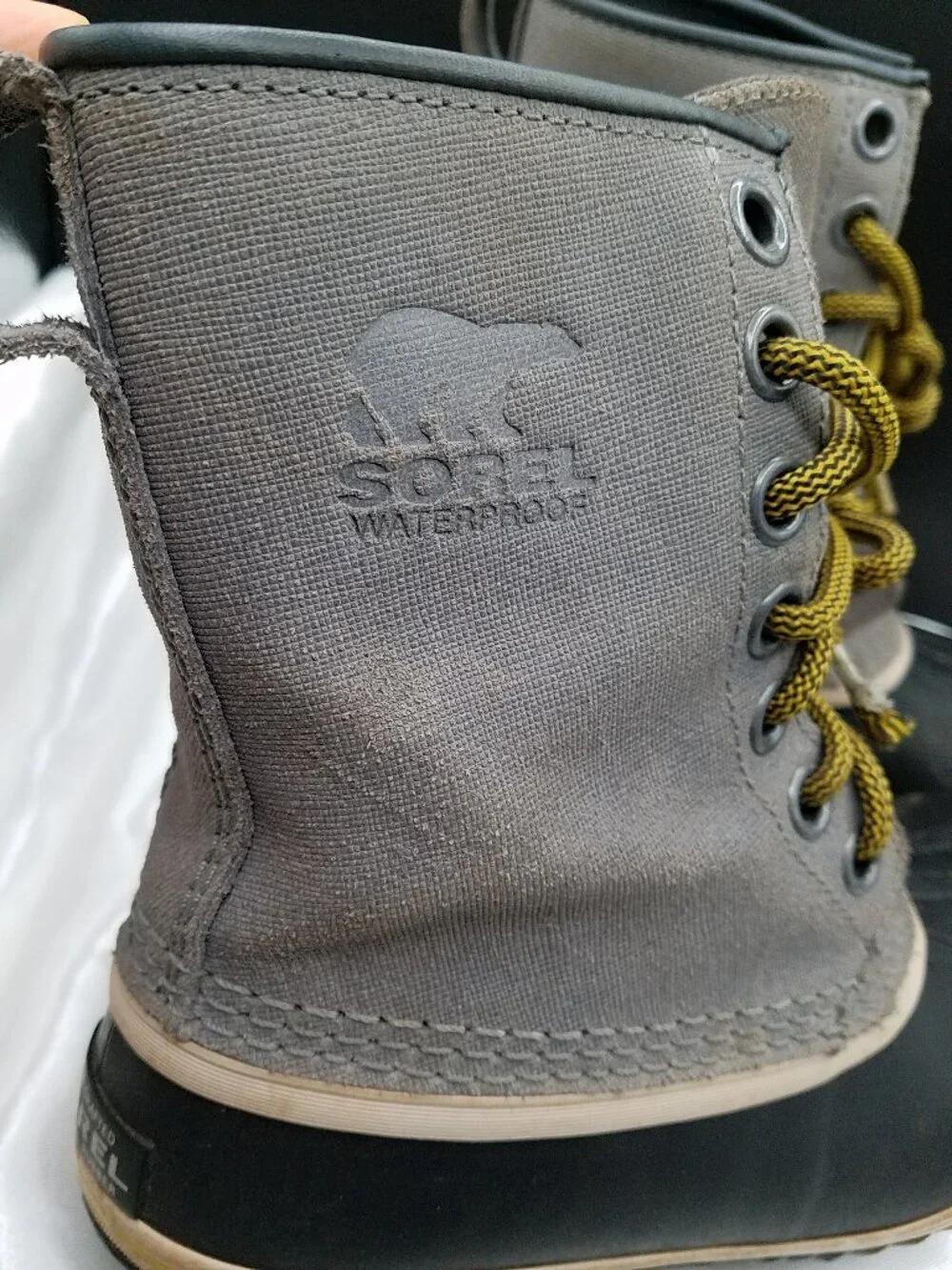 Sorel Slimpack 1964 Waterproof Duck Snow Boots Gray Black Women's Size 7.5 Lace